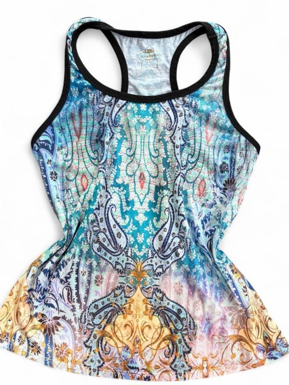 Printed Racerback Tank Top - Blue Multi